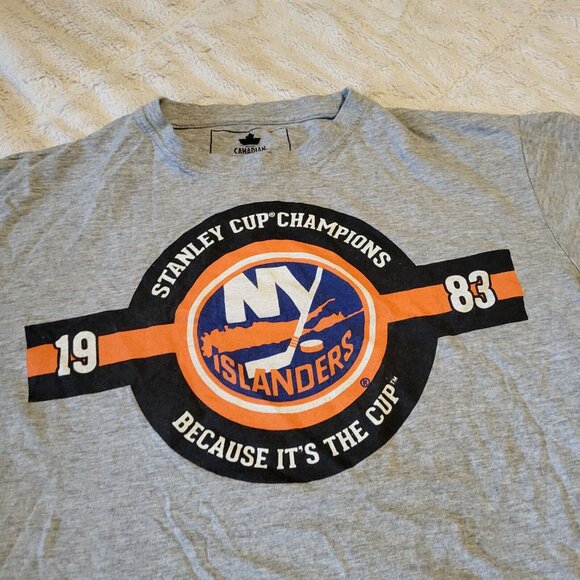 Molson New York Islanders Stanley Cup 83 Men's Large Gray Graphic T shirt - Picture 2 of 5